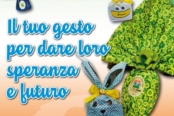 Locandina campagna raccolta fondi solidale Pasqua Noi per Loro odv Parma